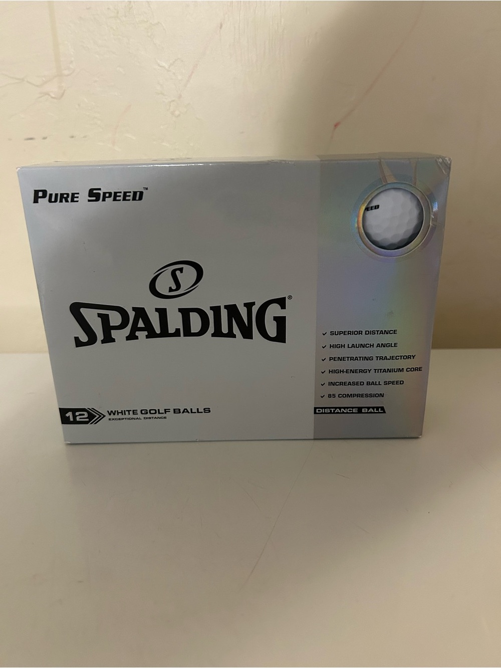 SPALDING Pure Speed White Golf Balls -12 Count Box -Distance Ball -New